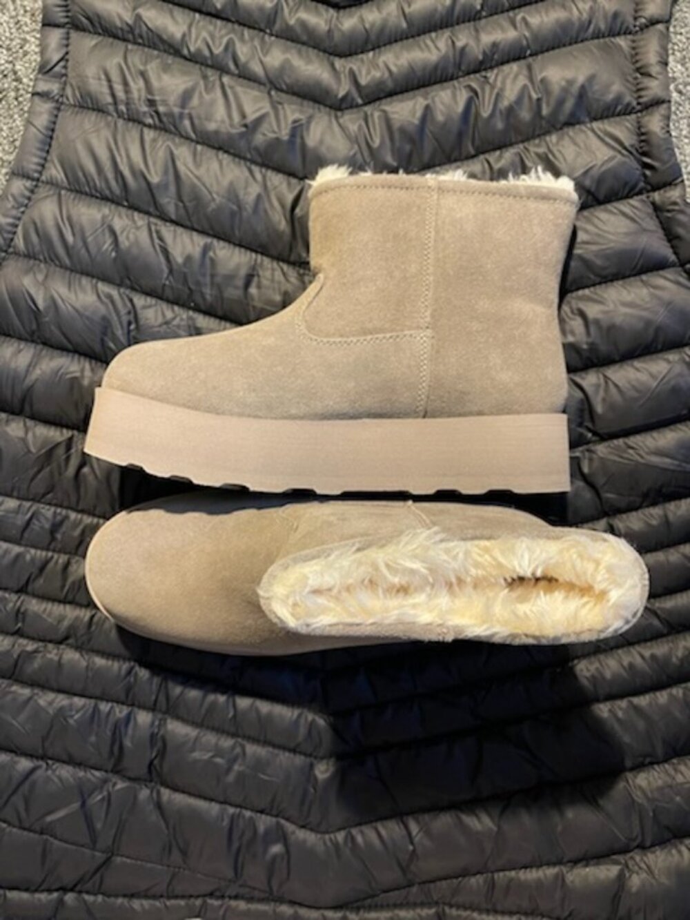 Faux fur lined short boots